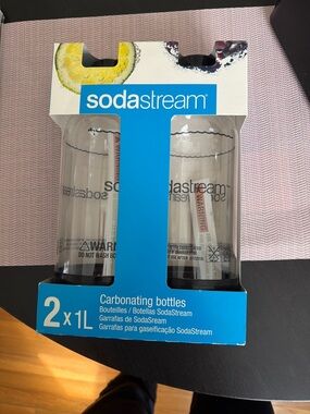 SodaStream 2-Pack 1L Carbonating Bottles - Clear in packaging